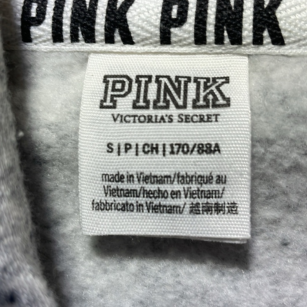 VS PINK Rose Bling Lace-Up Hooded Pullover Size Small - Picture 7 of 7